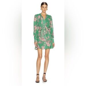 Alexis Green and Pink Floral Long Sleeve Dress